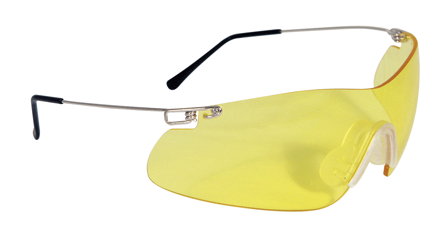Radians CP5740CS Clay Pro Shooting Glasses Adult Amber Lens Wraparound Silver Frame