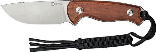 CIVIVI KNIFE TIMBERBARK 3.2" FIXED GUIBOURTIA WOOD/SATIN!