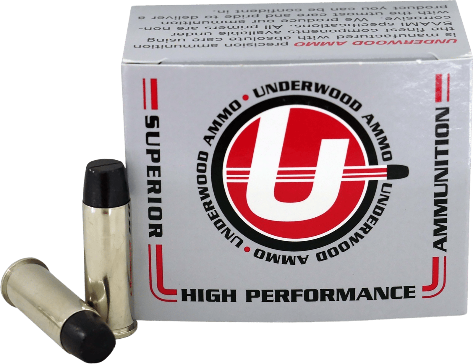 Underwood Ammo 723 Gas Check  44RemMag 305gr Hard Cast Long Wide Nose 20 Per Box/10 Case