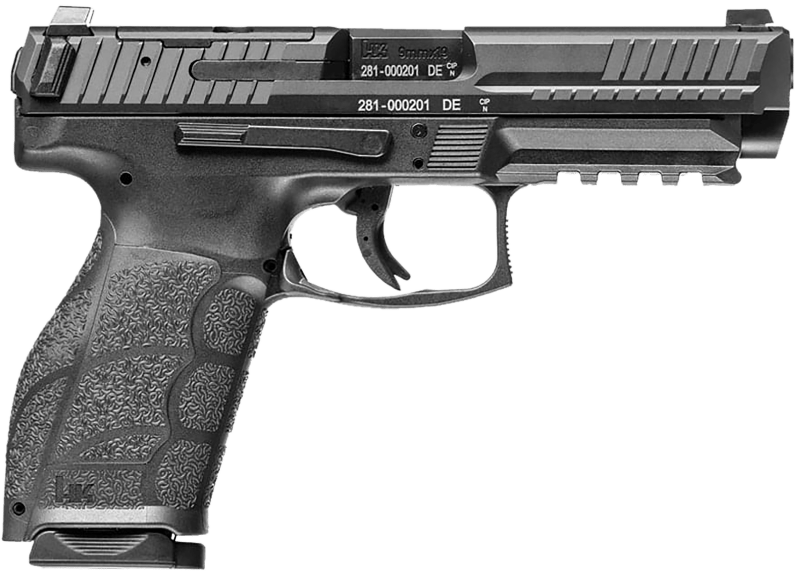 HK 81001057 VP9A1 K Compact 9mm Luger 15+1 4.09" Black Steel Barrel, Black Steel Optic Ready/Serrated Slide, Black Polymer Frame w/Picatinny Rail, Interchangeable Backstrap Grip, Ambidextrous