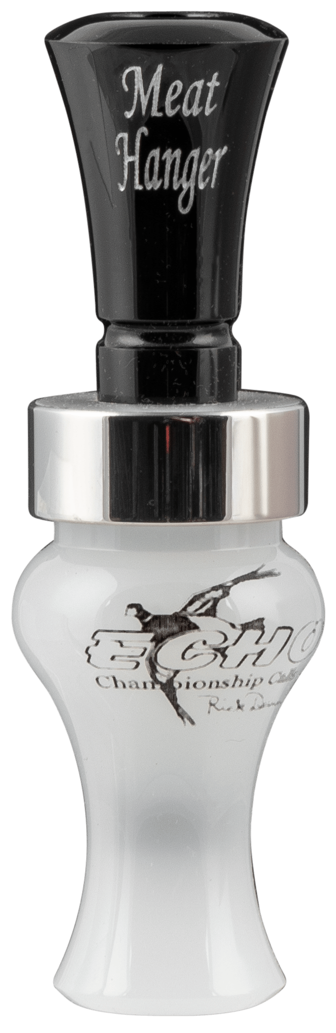 Echo Calls 79010 Meat Hanger  Double Reed Mallard Sounds Attracts Ducks Black/Pearl Acrylic