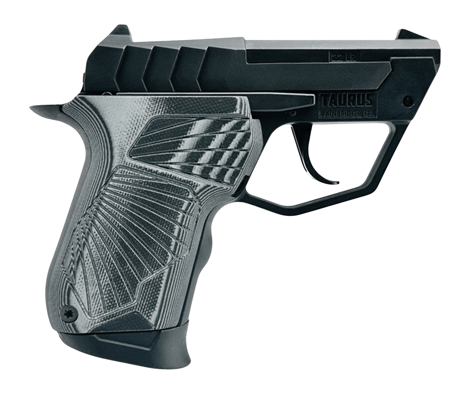 Taurus 1-22TUC131-GRG10 22TUC  Micro-Compact Frame 22 LR 9+1 2.50" Black Barrel, Serrated Slide & Black Polymer Frame, G10 Grip