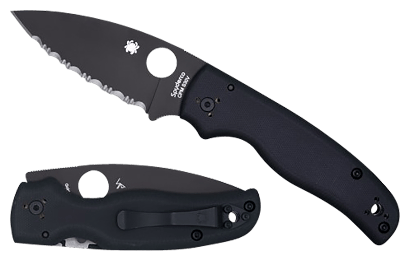 Spyderco C229GPBK Shaman  3.58" Folding Plain Black DLC CPM S30V SS Blade/Black Textured G10 Handle Includes Pocket Clip