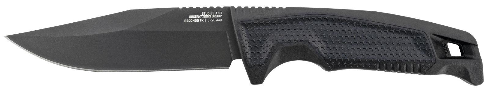 S.O.G SOG17220157 Recondo FX 4.60" Fixed Plain Satin TiNi Full Tang Cryo 440C SS Blade/ Black Overmolded GRN Handle