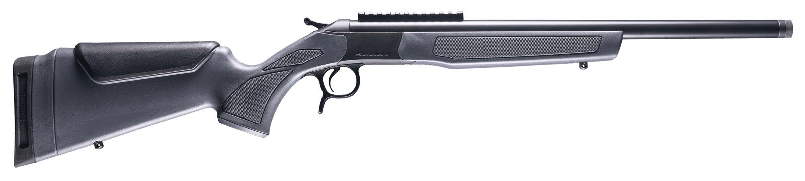 CVA CR4437 Scout  308 Win 1rd 20" Blued Threaded Barrel, Blued Picatinny Rail Receiver, Stealth Gray Fixed Synthetic Stock
