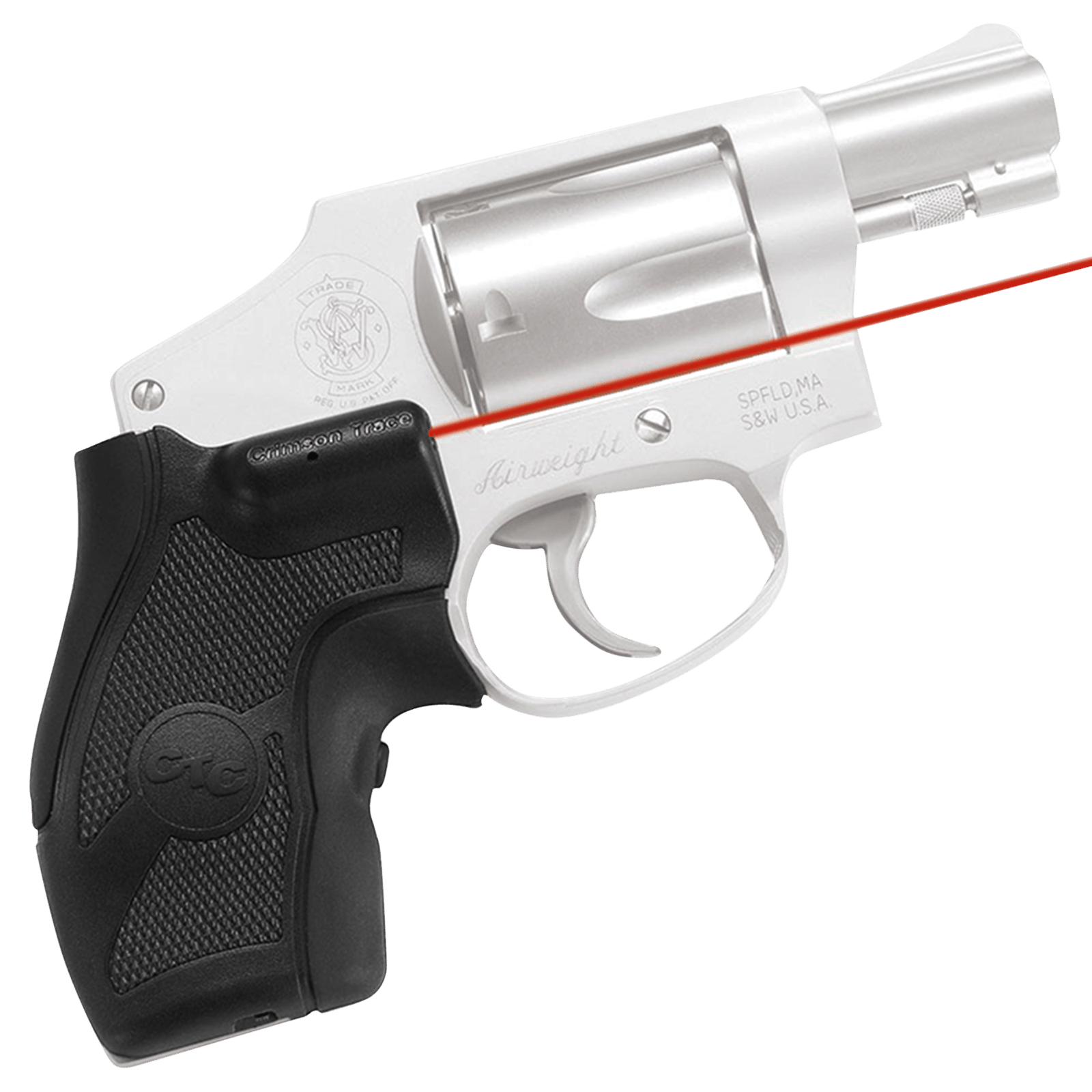 Crimson Trace 011680 Lasergrips  Fits S&W J Frame Round Butt, Red Laser Black Polymer