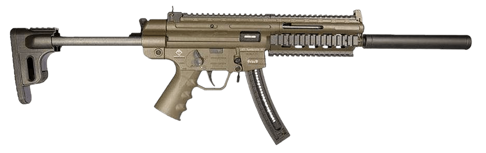 GSG GSGGERGGSG1610G GSG-16 Carbine Full Size 22 LR 10+1 16.25" Black 6-Groove Rifling Barrel Green Polymer Receiver Black Collapsible w/Storage Compartment Stock Right Hand