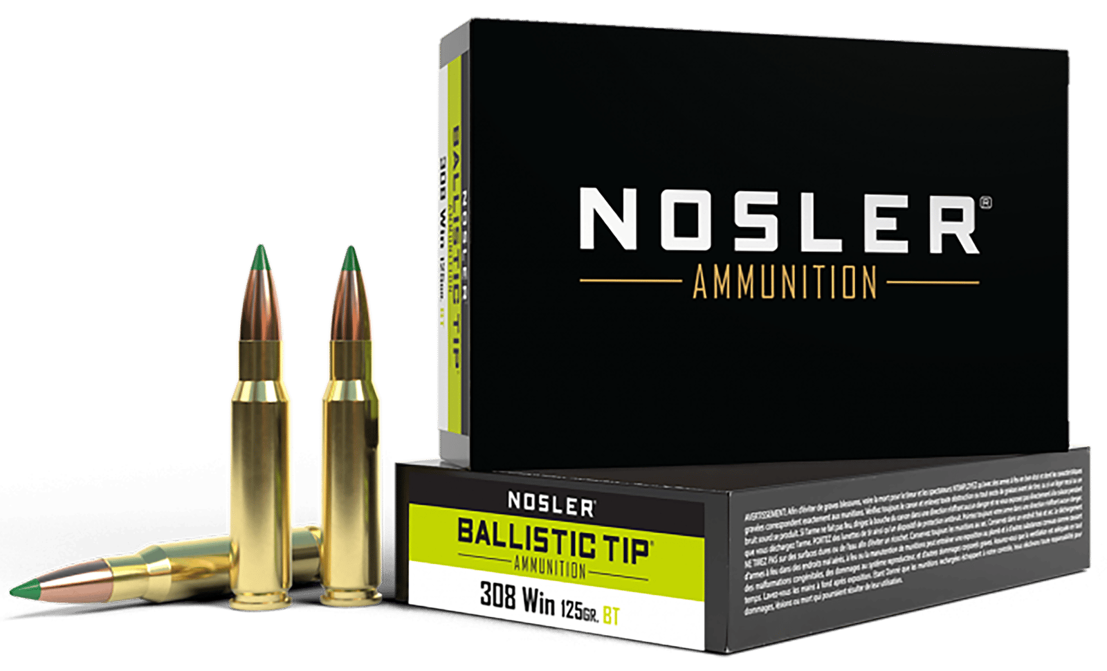 Nosler 40061 Ballistic Tip  308Win 125gr Spitzer Ballistic Tip 20 Per Box/10 Case