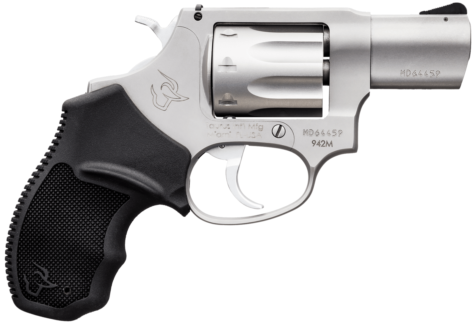 Taurus 2942M029 942  22 WMR 8rd 2" Barrel, Overall Matte Finish Stainless Steel & Finger Grooved Black Polymer Grip