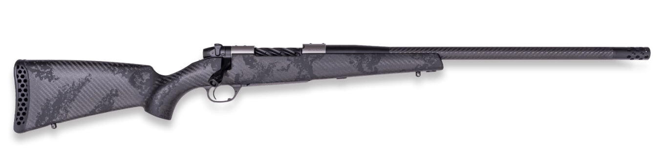 Weatherby MGT01N7MMBR18B Mark V Backcountry Guide TI 7mm BC 3+1 16" + 2" Graphite Black Cerakote Fluted Threaded Barrel, Titanium Drilled & Tapped Receiver, Exposed Carbon  w/Carbide Black Accents Fix