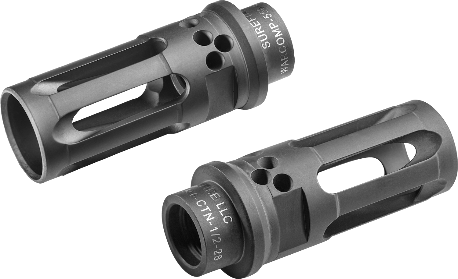 SureFire WARCOMP556CTN1228 Warcomp QD Flash Hider 5.56mm Black DLC Stainless Steel 1/2"x28 Threads 2.40" OAL