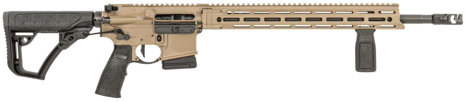 Daniel Defense 0212811090055 DDM4 V7 Pro *CA Compliant 5.56x45mm NATO 18" 10+1, FDE Rec, Black OEM Overmolded Stock & Grip, Geissele Trigger