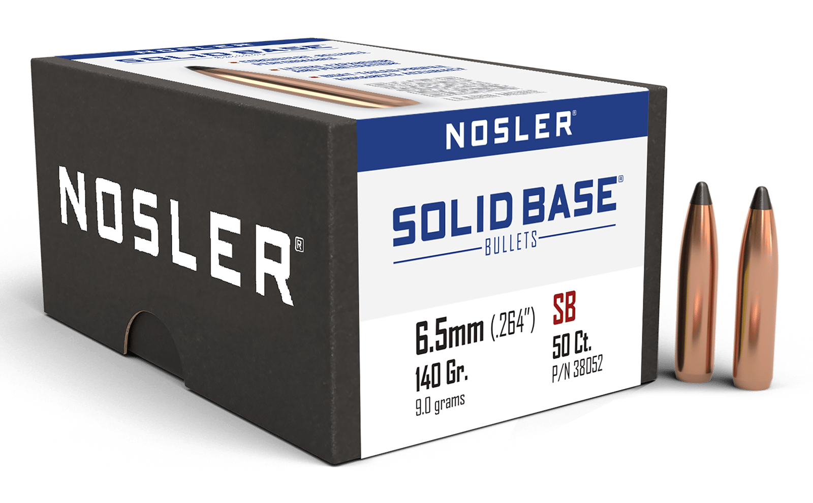 Nosler 38052 Solid Base  6.5mm 140gr Soft Point 50CT