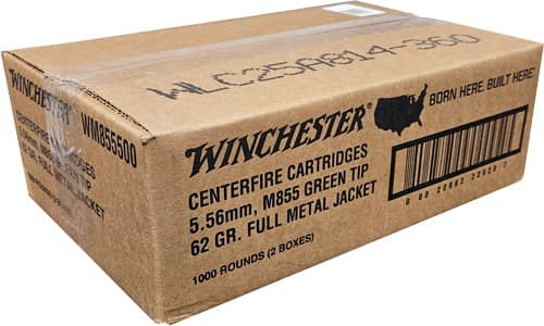 WINCHESTER USA 5.56X45 62GR GREENT TIP 1000RD CASE LOT