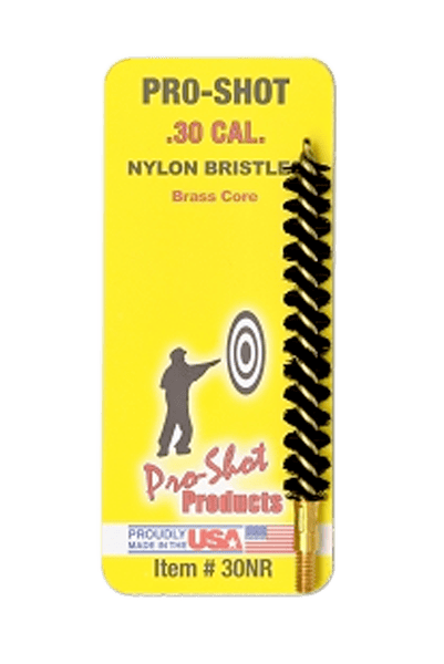 Pro-Shot 30NR Bore Brush  .30/ 7.62mm Cal Rifle #8-32 Thread Nylon Bristles Brass Core