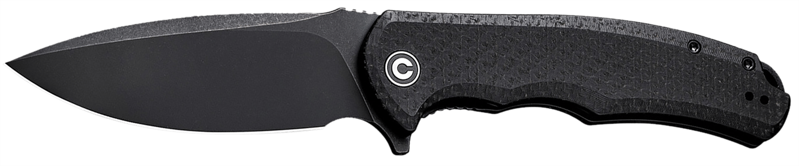 Civivi Knives C803G Praxis  3.75" Folding Plain Black Stonewashed 9Cr18MoV SS Blade, Black Textured Micarta Handle