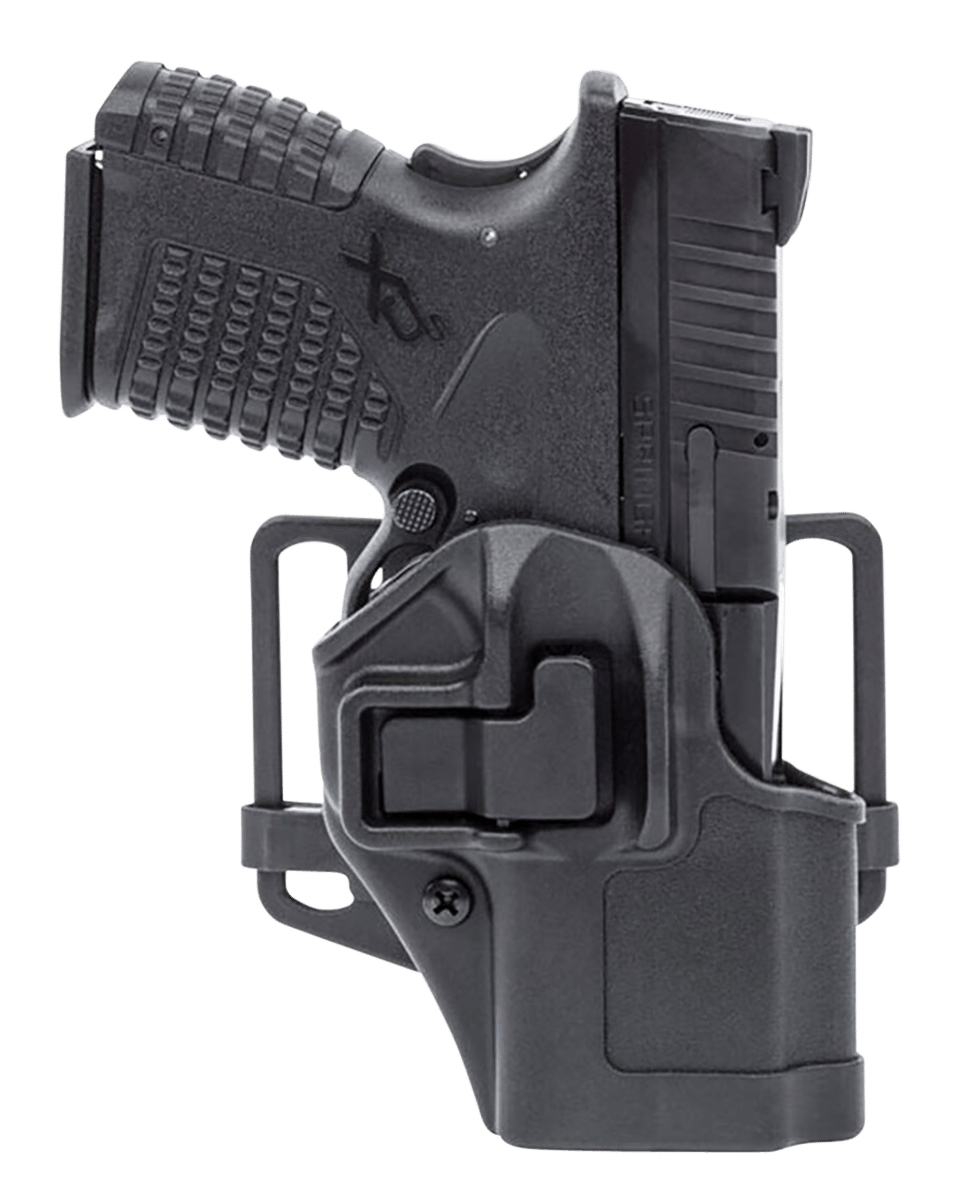 Blackhawk 410576BKR Serpa CQC  OWB Size 76 Black Polymer Belt Loop/Paddle Compatible w/ Glock 48 w/wo Rail Right Hand