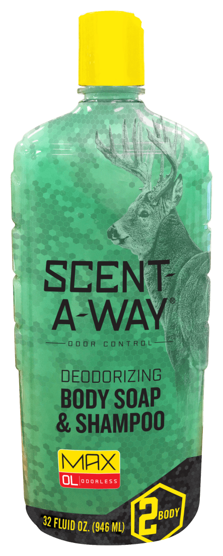 Scent-A-Way 07758 Shampoo/Body Wash  Odor Eliminator Odorless Scent Vegetable Proteins 32oz Bottle