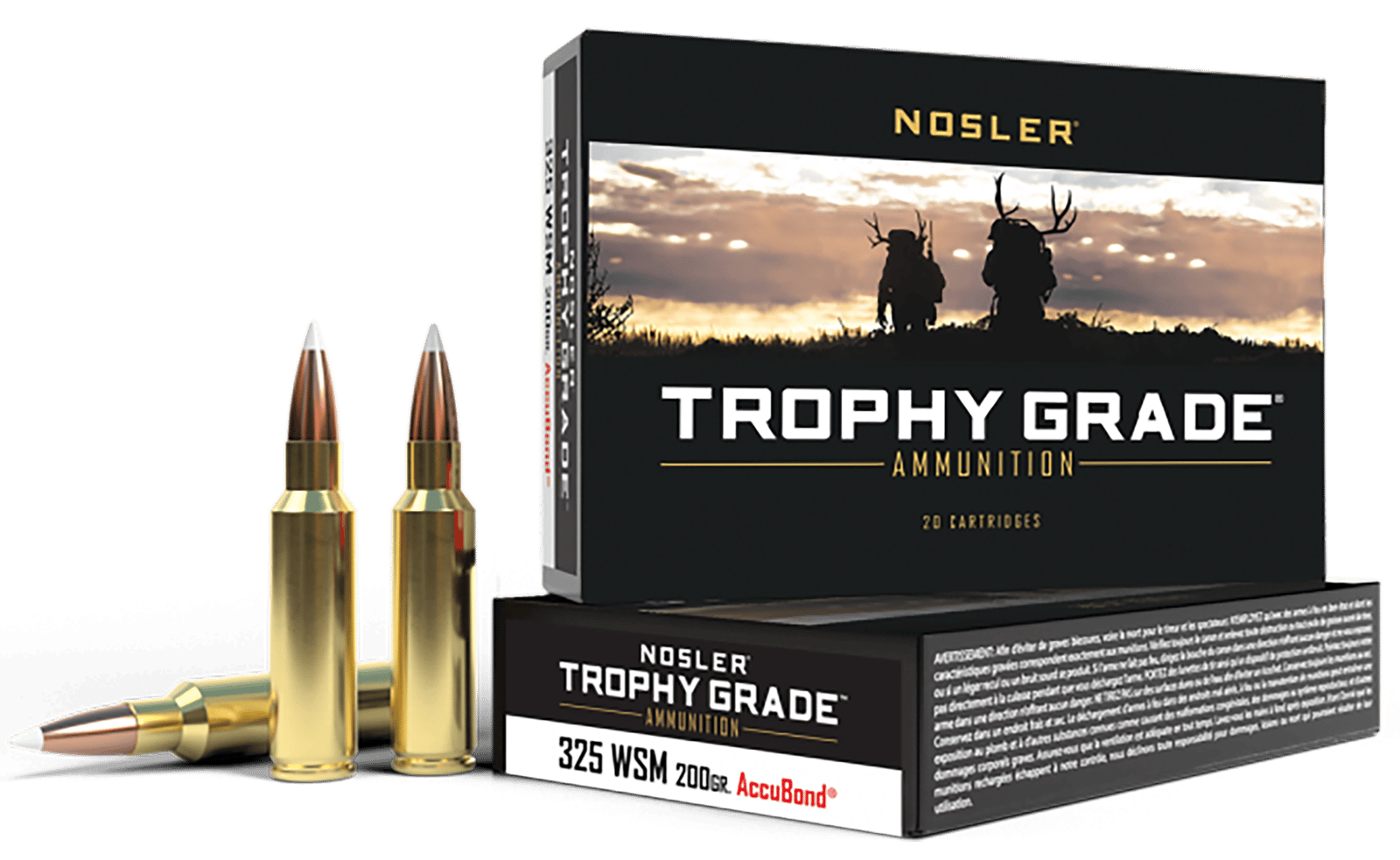 Nosler 60077 Trophy Grade  325WSM 200gr Nosler AccuBond 20 Per Box/10 Case