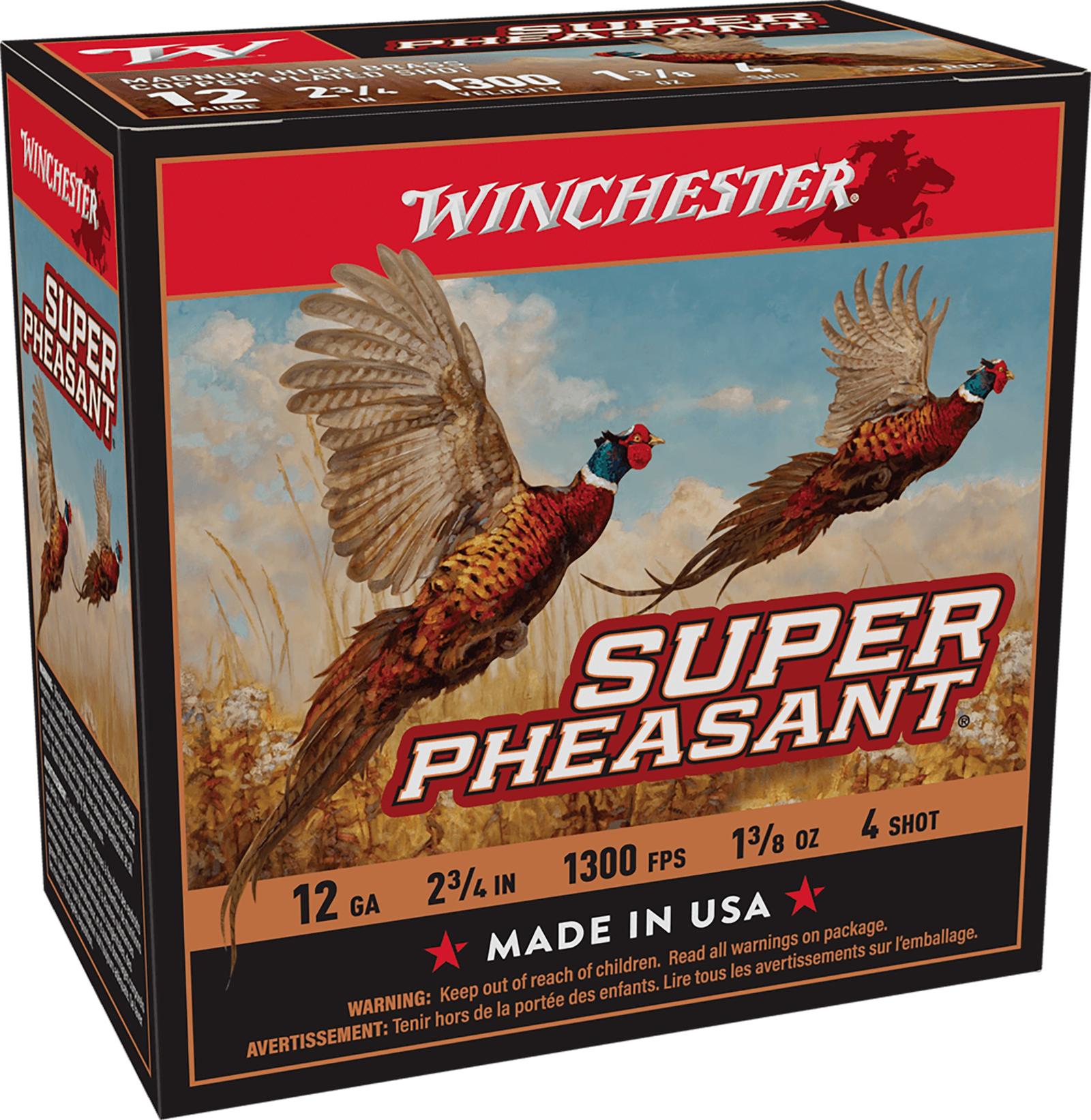 Winchester Ammo X12PH4 Super Pheasant Magnum High Brass 12Gauge 2.75" 1 3/8oz 4Shot 25 Per Box/10 Case