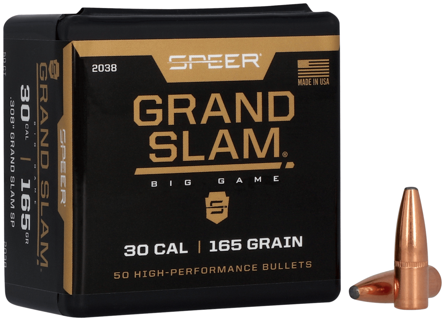 Speer 2038 Grand Slam  30Cal 165gr Soft Point 50 Per Box/5 Case