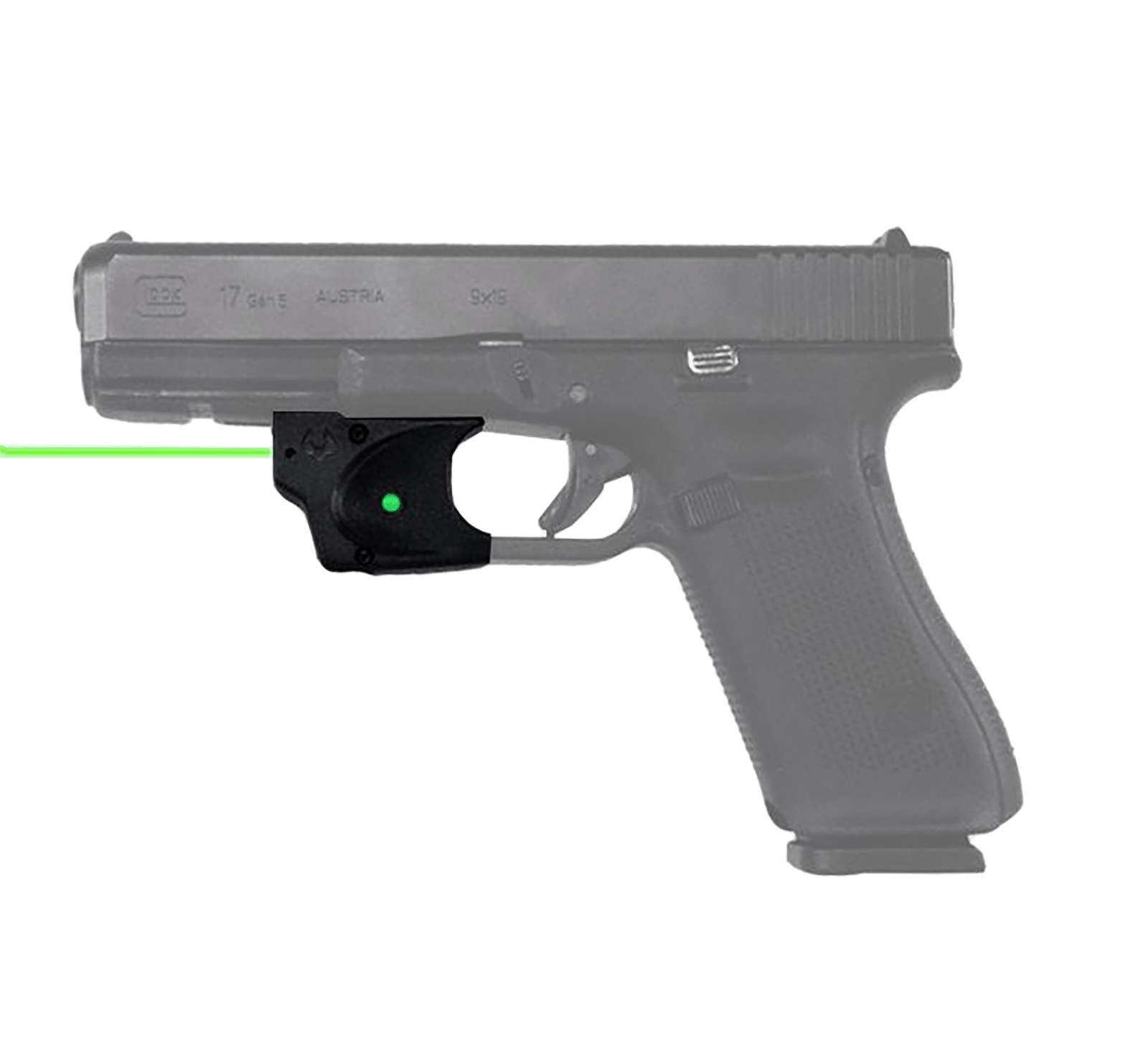 Viridian 9120091  E-Series Fits Glock 17/19/34/45/47 Green Laser Black Polymer Trigger Guard Mount