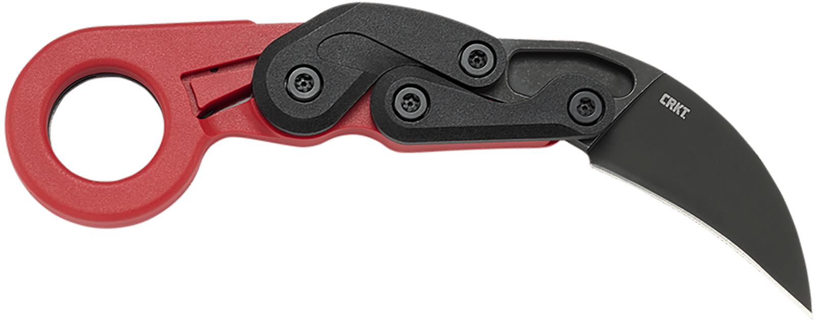 CRKT 4041R Provoke  2.47" Folding Hawkbill Plain Black Stonewashed 1.4116 SS Blade, Red Grivory Handle