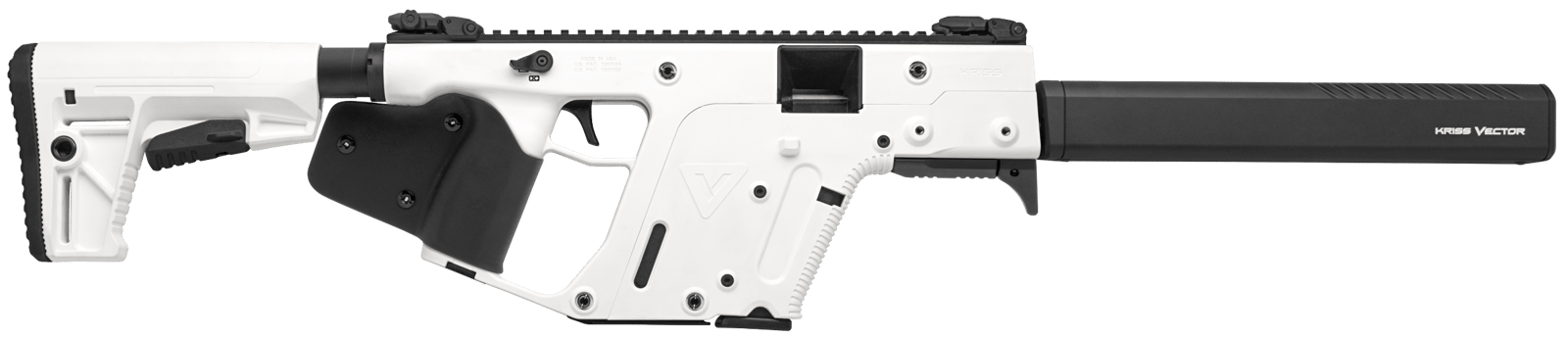Kriss USA KV90CAP22 Vector CRB G2 *CA Compliant 9mm Luger 10+1 16" Black Barrel Shroud, Alpine White Rec & Fixed Stock, Black California Paddle Grip, Flip Up Sights