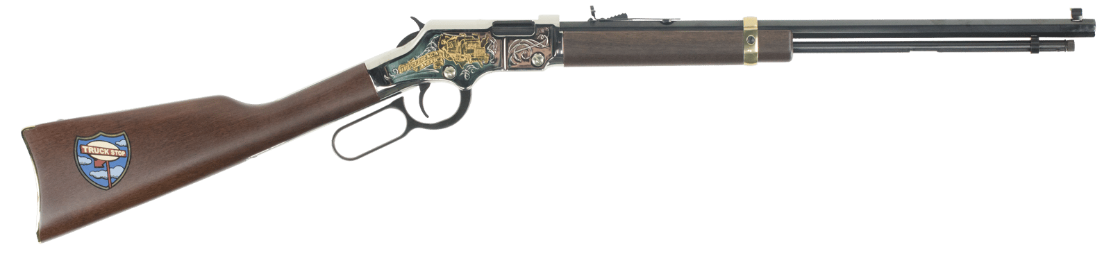 Henry H004TT Golden Boy Trucker's Tribute 22 Short, 22 Long or 22 LR Caliber with 16 LR/21 Short Capacity, 20" Blued Barrel, Nickel-Plated Metal Finish & American Walnut Stock Right Hand (Full Size)