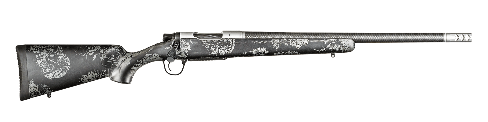 Christensen Arms 8010613900 Ridgeline FFT Full Size 7mm-08 Rem 4+1, 20" Stainless Steel Threaded Barrel, Stainless Aluminum Receiver, Black w/Gray Accents Fixed Sporter w/Flash Forged Technology Stock