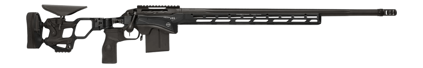 Cadex Inc CDXSSPRO6526CP20I2B1N CDX-SS Seven S.T.A.R.S. Pro 6.5 Creedmoor 10+1 26" Black DLC Fluted Threaded Barrel, Black Cerakote Receiver, ARCA Rail,  M-LOK Handguard, Black Adjustable Folding Butt