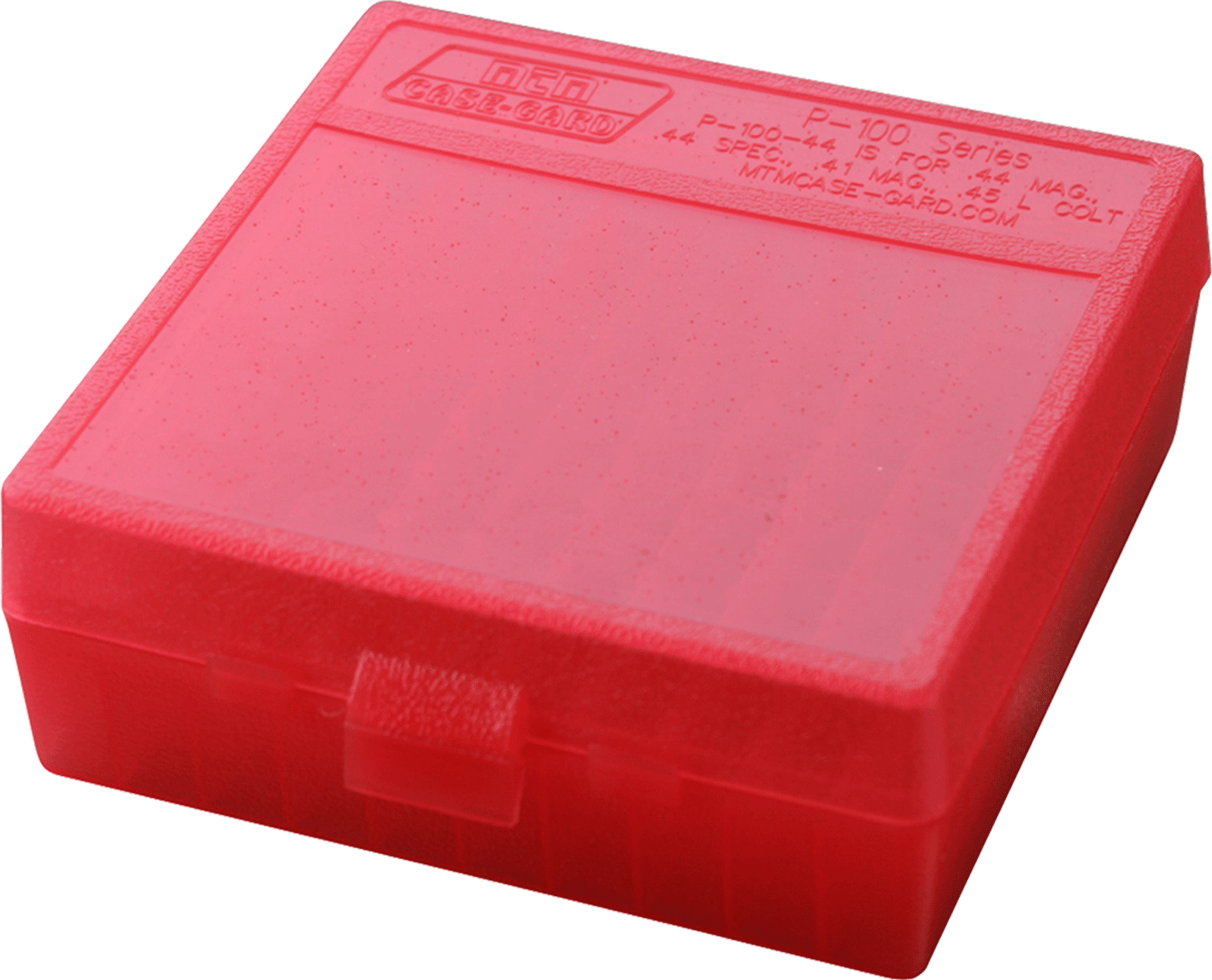 MTM Case-Gard P1004429 Ammo Box Flip-Top Multi Caliber Clear Red Polypropylene 100rd