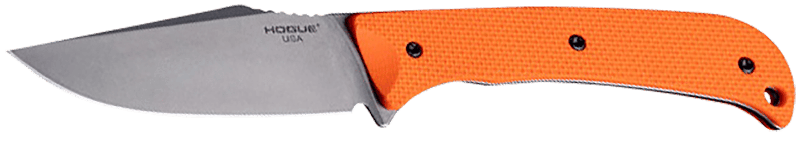 Hogue 35860 Extrak  3.30" Fixed Clip Point Plain Stone Tumbled CPM M4 Tool Steel Blade, Blaze Orange Textured G10 Scales Handle