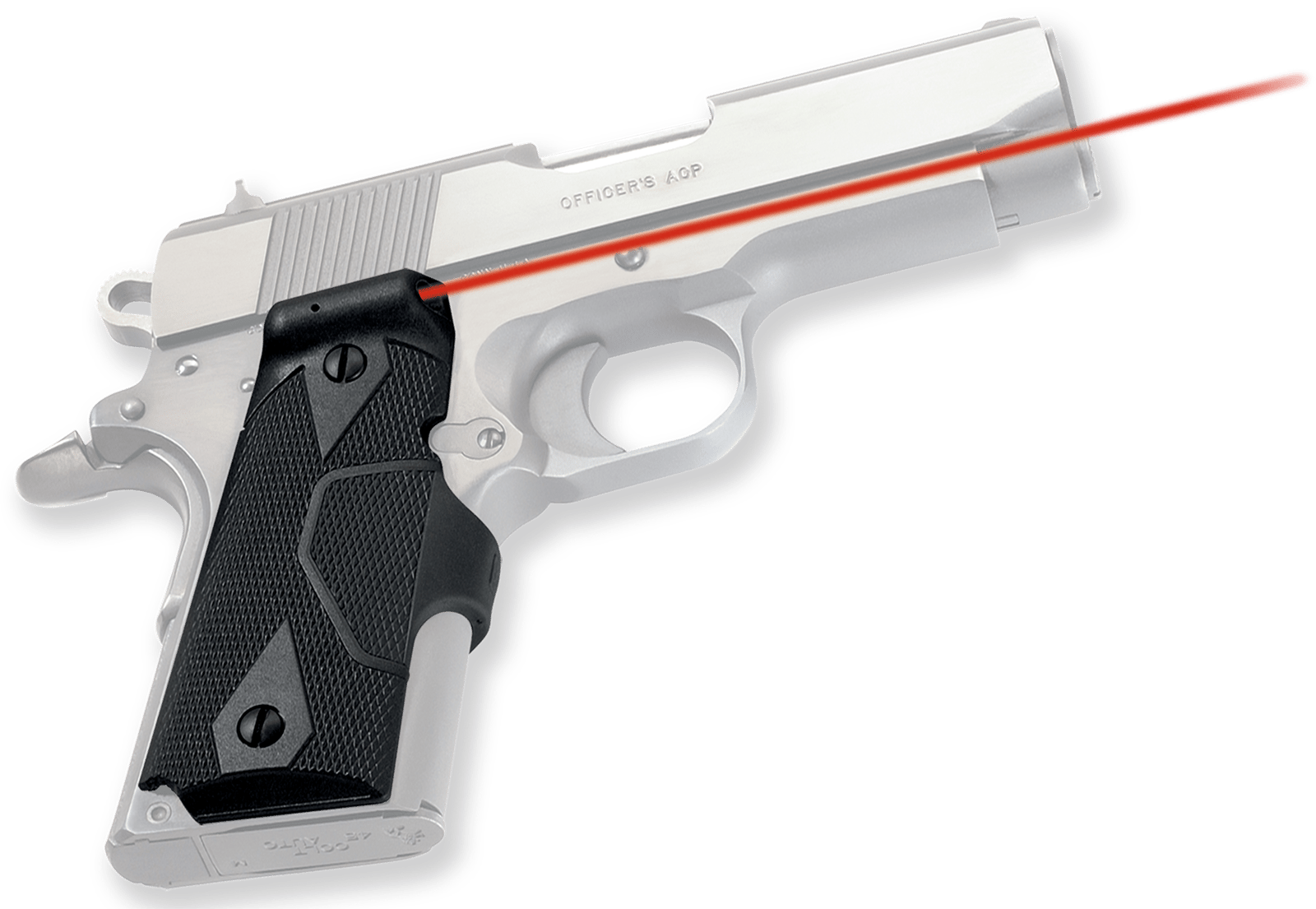 Crimson Trace 011210 Lasergrips  Fits 1911 Compact, Red Laser Black Polymer