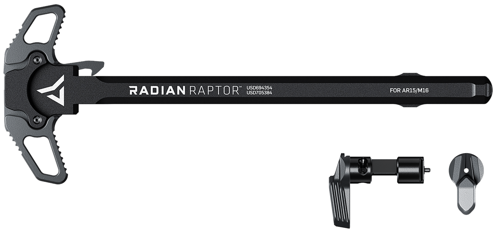 Radian Weapons R0664 Raptor  Charging Handle & 45/90 Talon Safety, Radian Gray, Ambi Controls, Fits Mil-Spec AR-15/M16 Platform