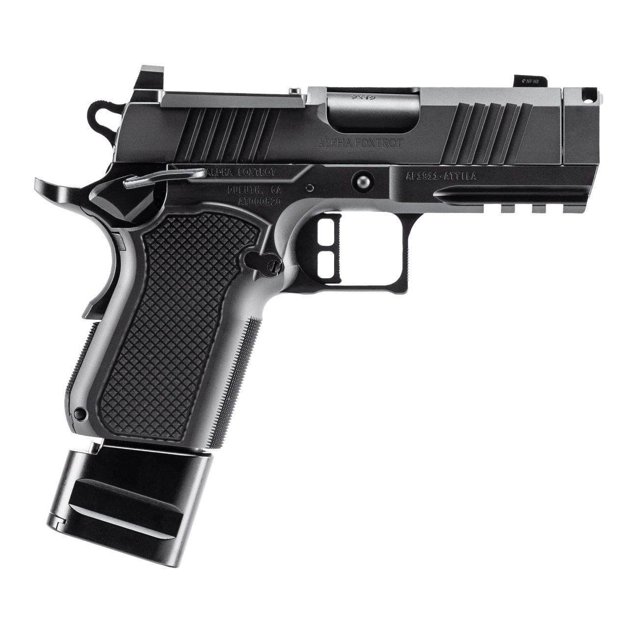 Alpha Foxtrot AF1911-ROMULUS Handgun 9mm Luger 20rd Magazines(5) 3.5'' Ported Barrel MOS DLC Black