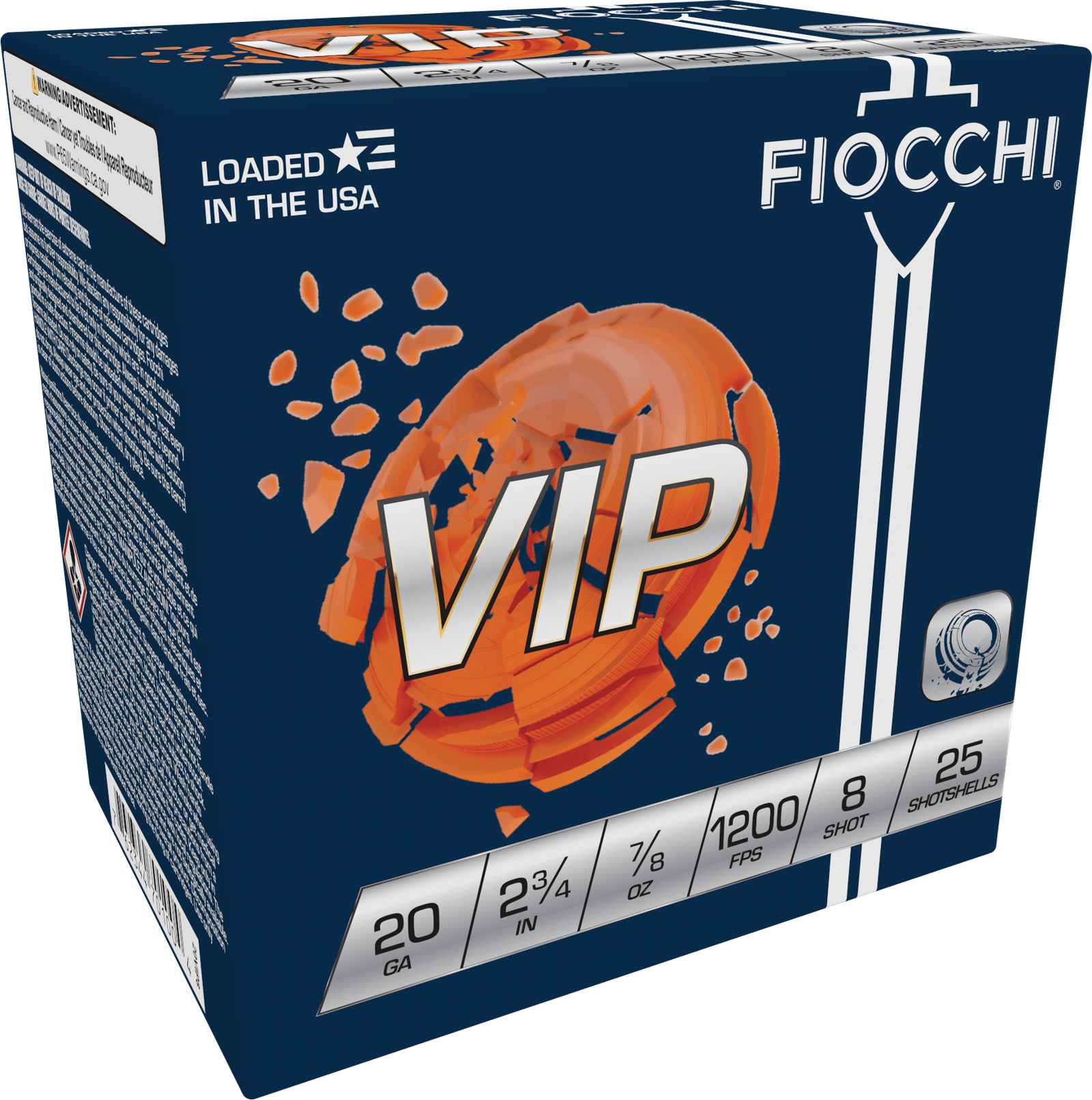 Fiocchi 20VIP8 Exacta Target VIP 20Gauge 2.75" 7/8oz 8Shot 25 Per Box/10 Case