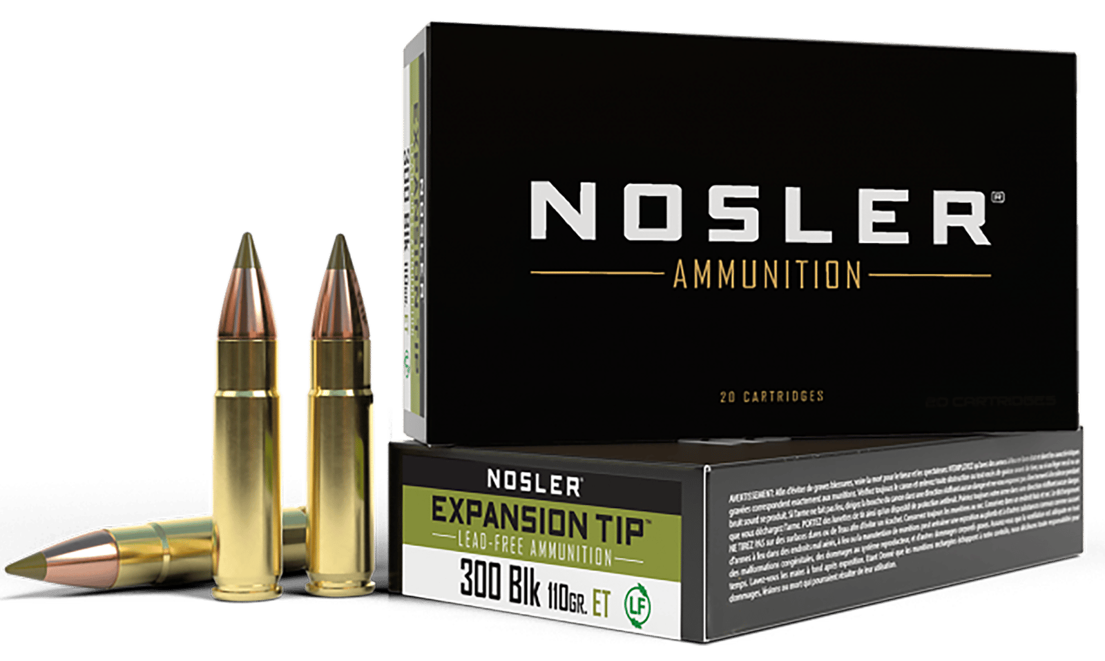 Nosler 40660 E-Tip  300Blackout 110gr E Tip Lead Free 20 Per Box/20 Case