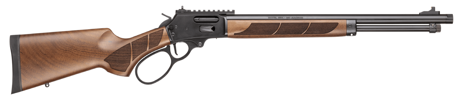 Smith & Wesson 13810 1854  357 Mag 10+1 19.25" Black Armornite Threaded Barrel, Black Armornite Picatinny Rail Stainless Steel Receiver, Fixed w/Textured Grip Panels Walnut Stock
