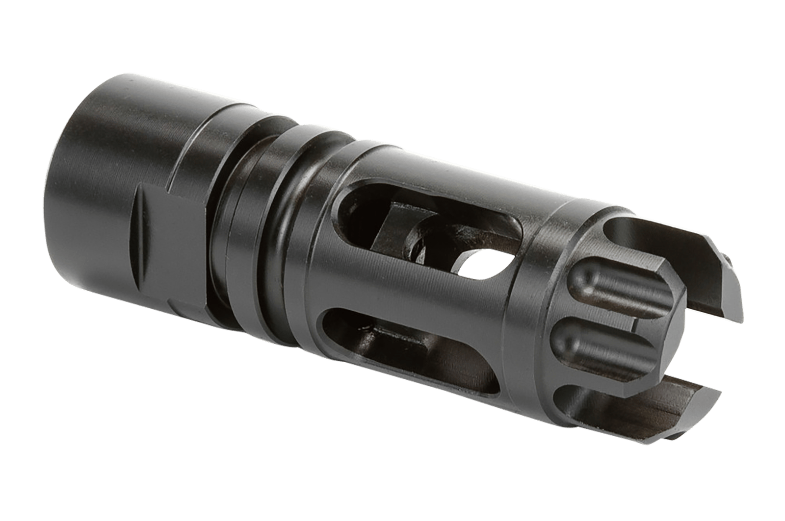 Griffin Armament XHP762FCM Gate-LOK Flash Comp Black Nitride 17-4 Stainless Steel with 5/8"-24 tpi Threads, 2.77" OAL & .863" Diameter for 30 Cal 30SD, M4SD Silencers & QD Blast Shield