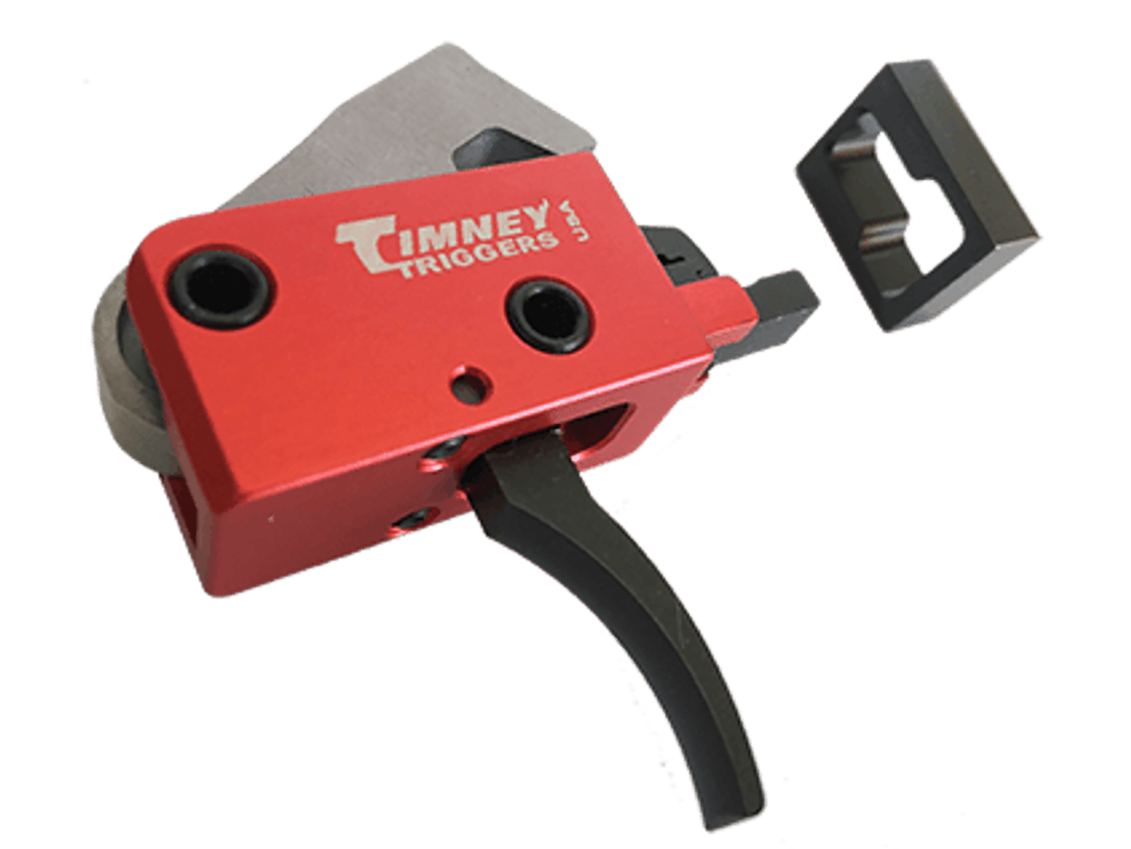 Timney Triggers 682 PCC Trigger  Two-Stage Curved Trigger with 2 lbs Draw Weight & Black/Red Finish for AR-Platform