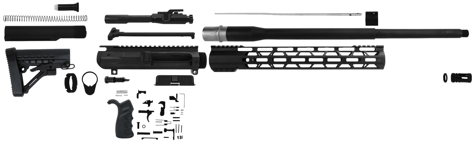TacFire SSRK65CRDLPK20BN AR Build Kit  Sports South Exclusive 6.5 Creedmoor AR-Platform Black Nitride 5/8"x24