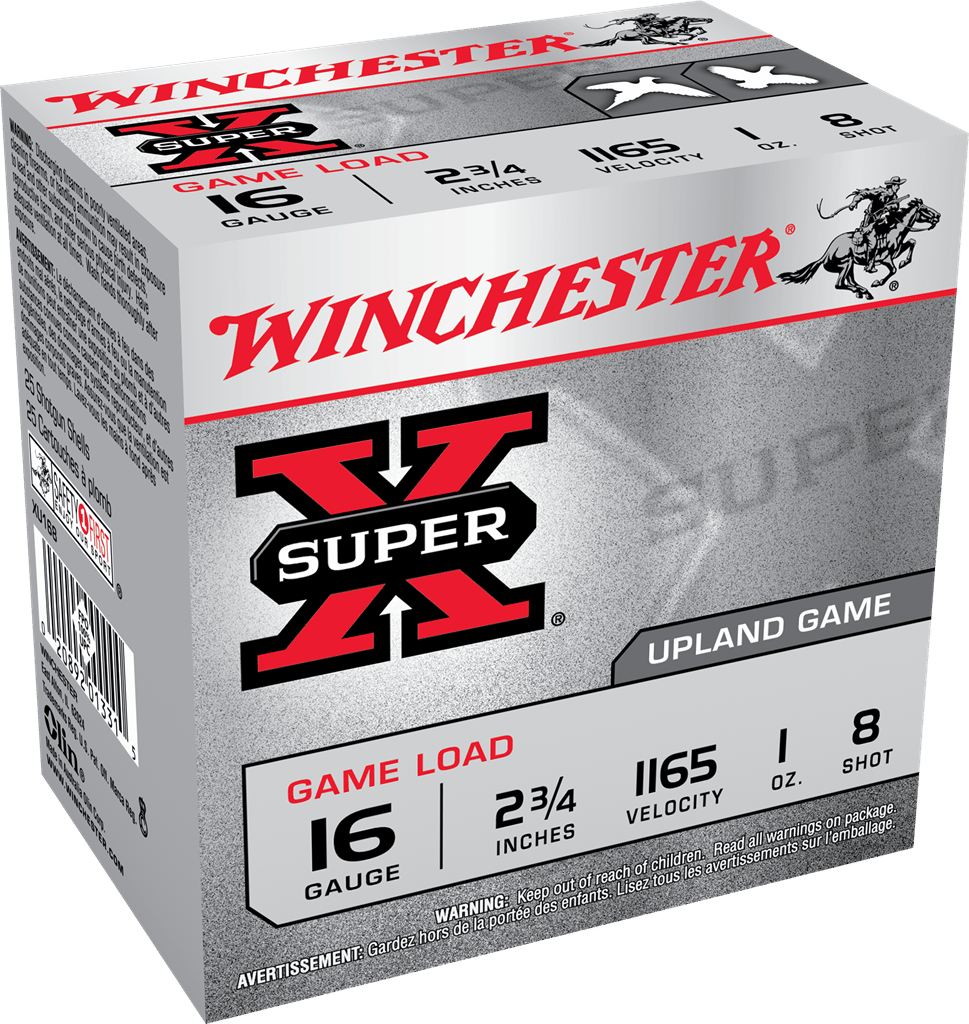 Winchester Ammo XU168 Super X Game Load 16Gauge 2.75" 1oz 8Shot 25 Per Box/10 Case