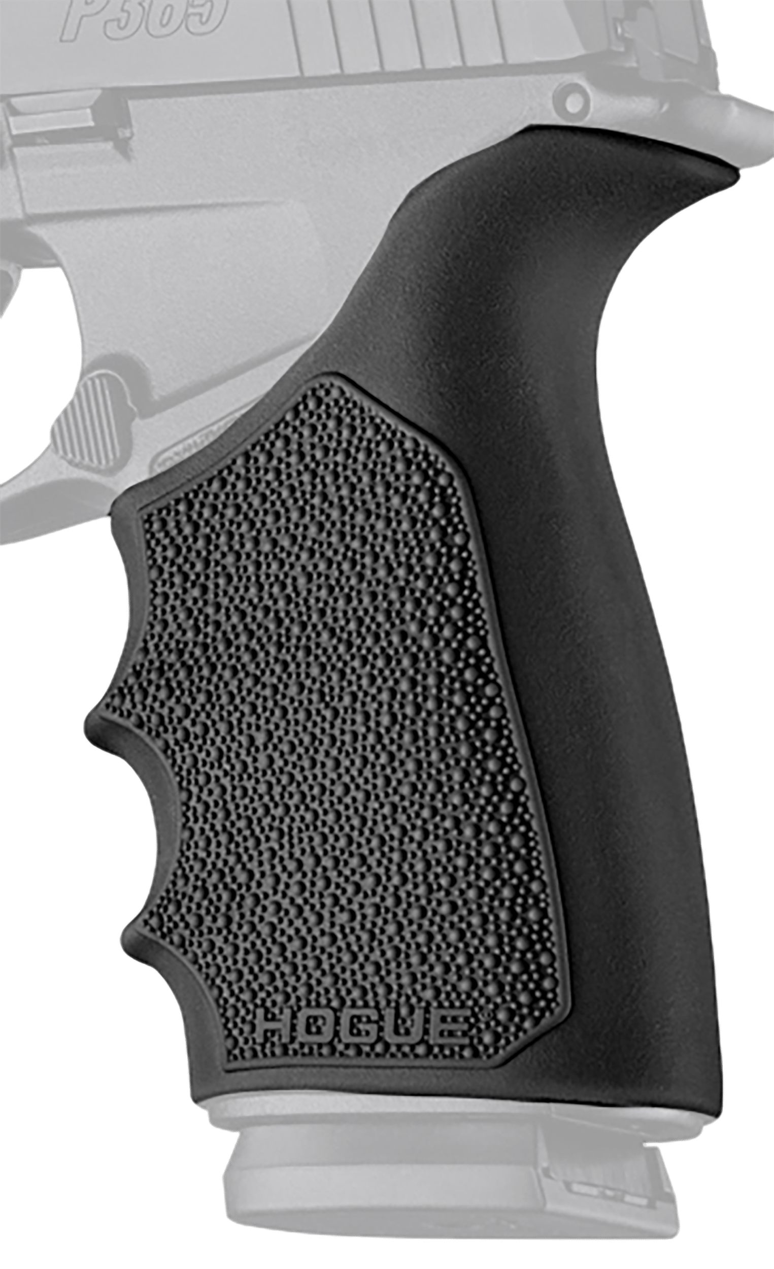 Hogue 18520 Grip Sleeve Handall Beavertail Black Rubber