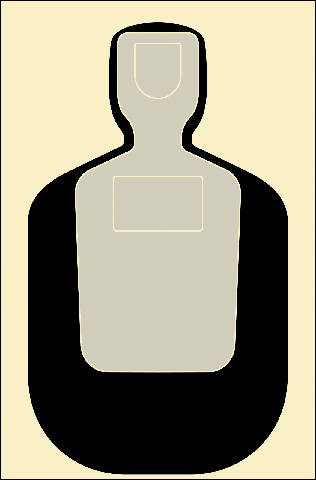 Action Target TQ19100 Qualification Standard Silhouette Paper Hanging 24" x 45" Black/Gray/White 100 Per Box