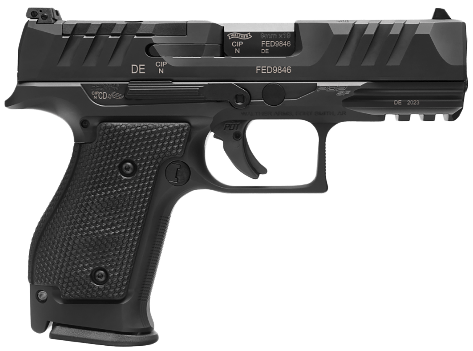Walther Arms 2872111 PDP Steel Frame 9mm Luger 15+1 4" Black Steel Barrel, Matte Black Tenifer Optic Ready/Serrated Steel Slide, Black Steel Frame w/Picatinny Rail, Textured Wraparound Grip