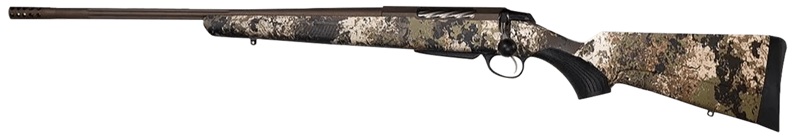 Tikka JRTXVW482 T3x Lite 6.5 Creedmoor 3+1 24.30" Fluted/Threaded, Midnight Bronze Cerakote Barrel/Rec, Veil Wideland Synthetic Stock, Interchangeable Grip, Muzzle Brake Left Hand
