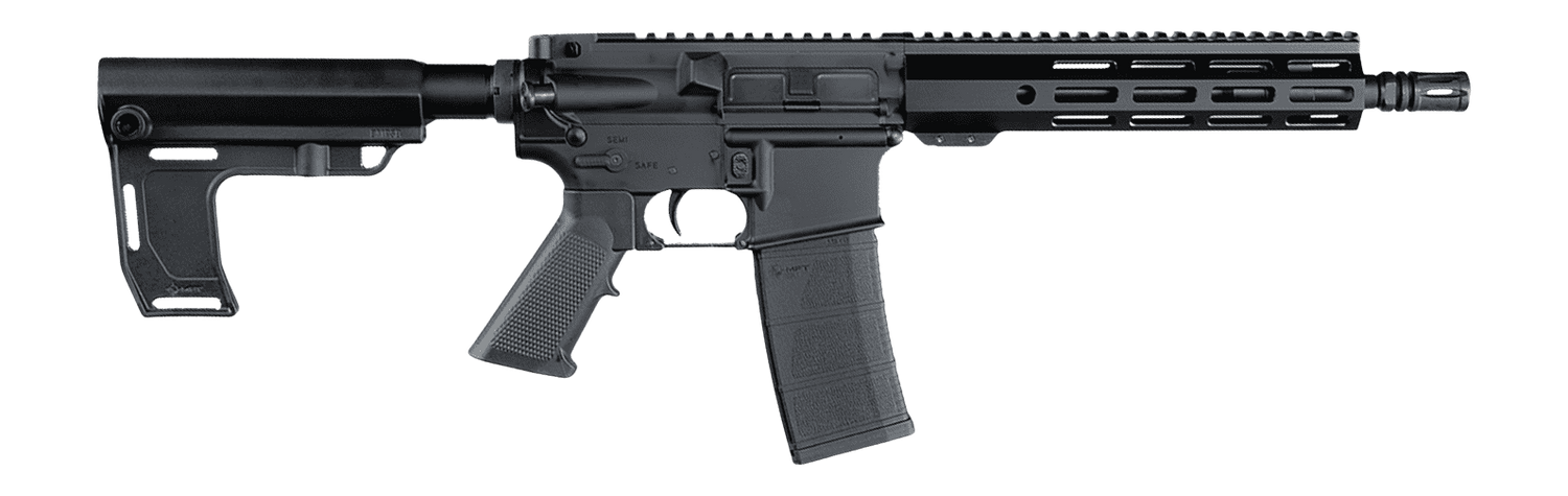 Andro Corp Industries 556103HBMPS ACI-15 Halo 5.56 NATO 30+1 10.30" Black Nitride Threaded Barrel, Black Anodized Aluminum Receiver w/Picatinny Rail, Black Polymer SBA3 Pistol Brace, A2 Grip, Ambidext