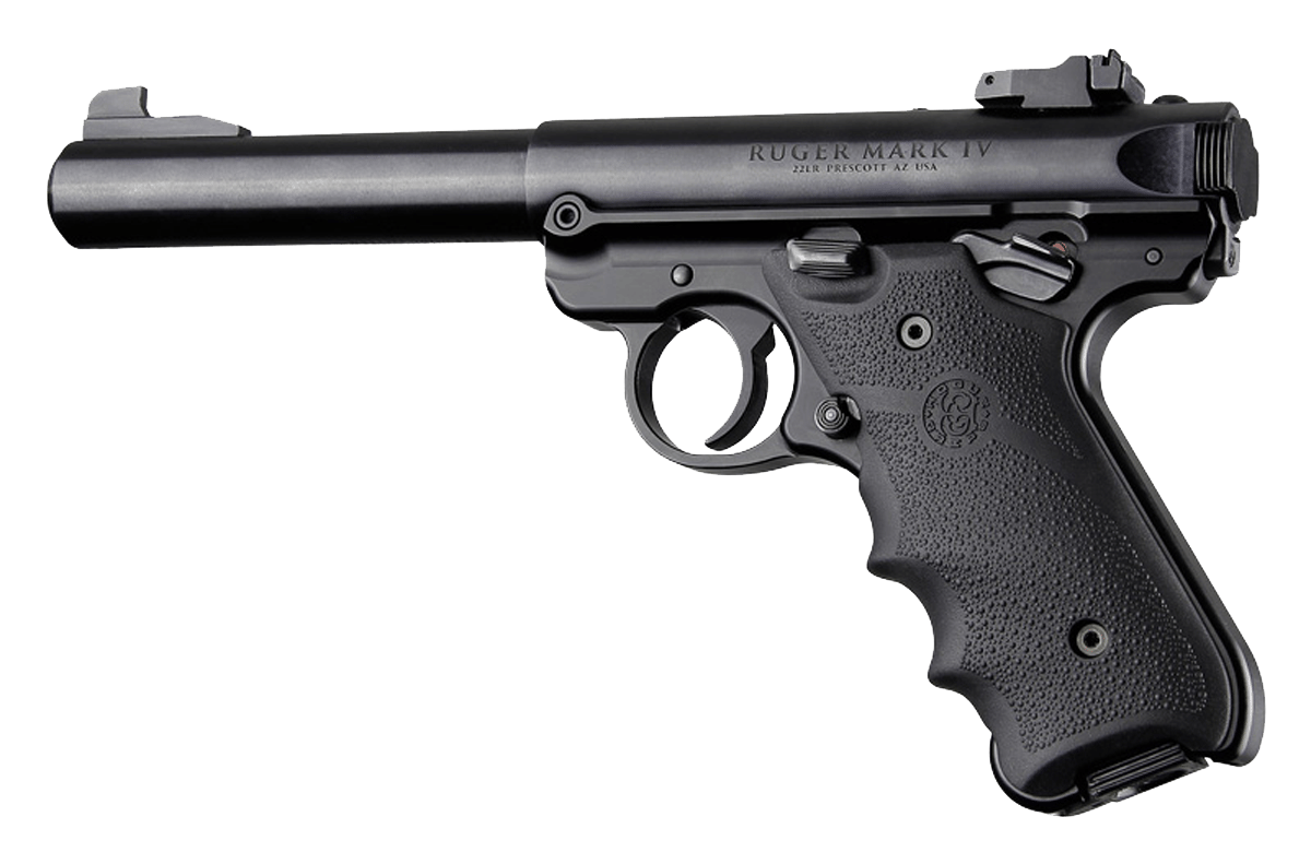 Hogue 79000 Rubber Grip  Black with Finger Grooves for Ruger Mark IV