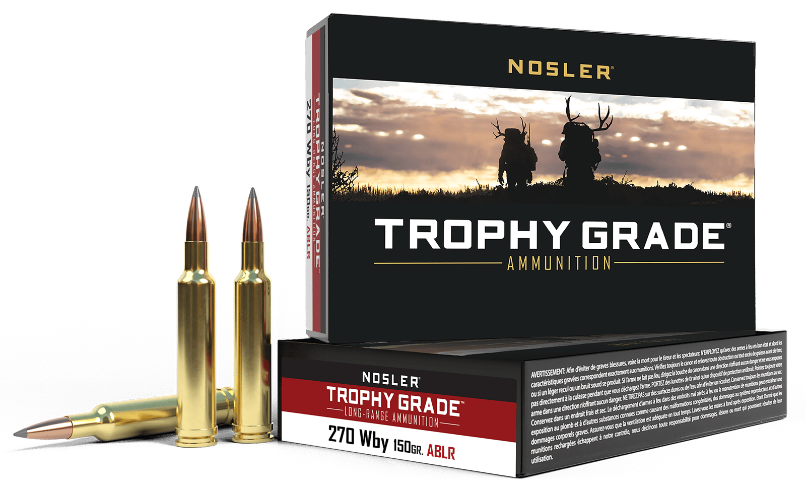 Nosler 60150 Trophy Grade Long-Range 270WthbyMag 150gr Nosler Spitzer AccuBond Long Range 20 Per Box/10 Case